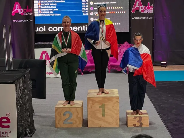 Chantal Cornelissen on the podium at the 2024 World Championships